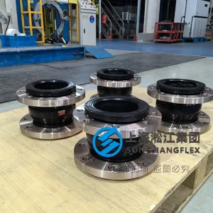 DN200 PN16 EPDM rubber compensator with BFe10-1-1 copper-nickel flanges, ABS type approved for vessel seawater cooling and ballast systems.