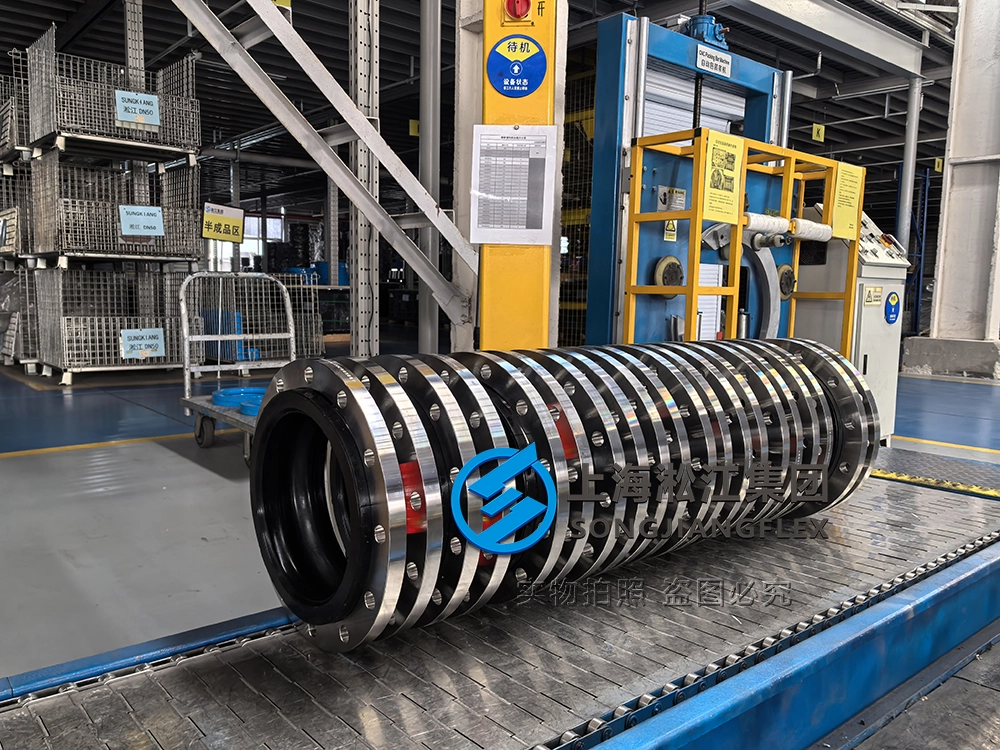 DN300 PN16 custom short length (130mm) EPDM rubber compensator with SS316L stainless steel flanges for deep-sea suction pile control systems.