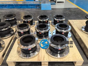 DN200*150 molded rubber compensator, ABS type approved, Class 150lb SS316 flanges, 200mm length EPDM rubber expansion joint for maritime piping.