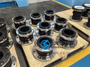 DN200*150 molded rubber compensator, ABS type approved, Class 150lb SS316 flanges, 200mm length EPDM rubber expansion joint for maritime piping.