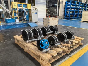 Full face sealing rubber expansion joint, DN80 PN60 EPDM high pressure flexible joint with M24 control rods.