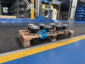 DN65 PN25 marine rubber expansion joint, PTFE lined ship rubber compensator with milled SS316 flanges for space-saving chemical piping on vessels.