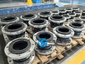 JIS 5K DN150 marine single-sphere rubber expansion joint, ABS and CCS certified 180mm molded rubber bellow with hot-dip galvanized forged steel flanges for high-temperature cooling lines - 02