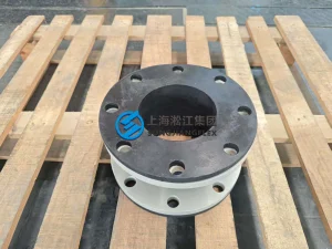 DN150 slurry rubber expansion joint, 150mm length hand-built smooth bore rubber bellow with wear-resistant liner, full-face vulcanized ASME 150LB painted carbon steel flanges - 04.